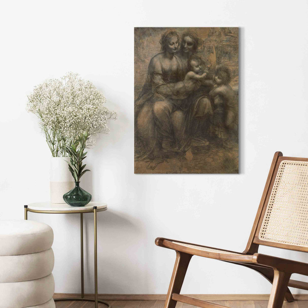 Gleznas reprodukcija - Leonardo da Vinci - The Virgin and Child with SS. Anne and John the Baptist