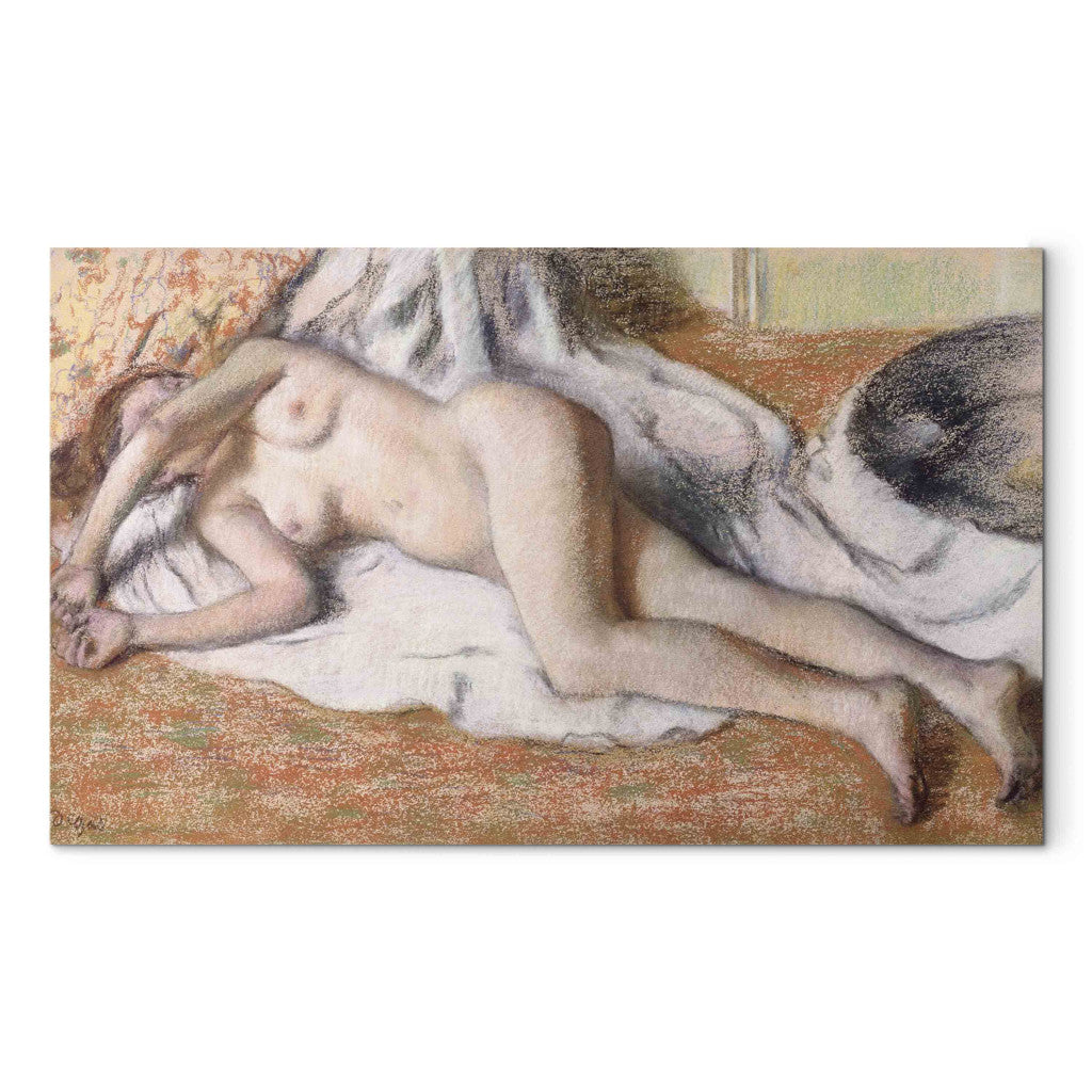 Gleznas reprodukcija - Edgar Degas - After the Bath or, Reclining Nude