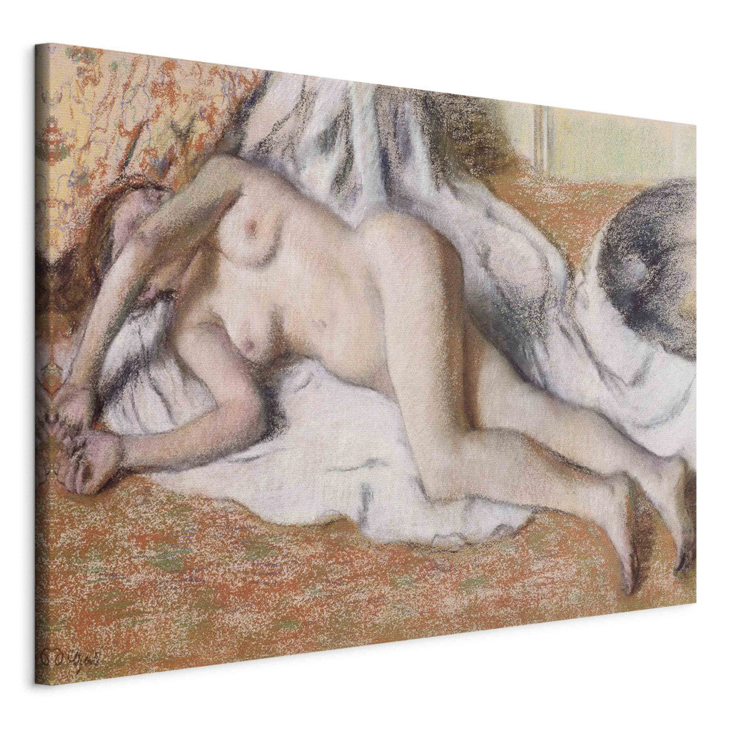 Gleznas reprodukcija - Edgar Degas - After the Bath or, Reclining Nude