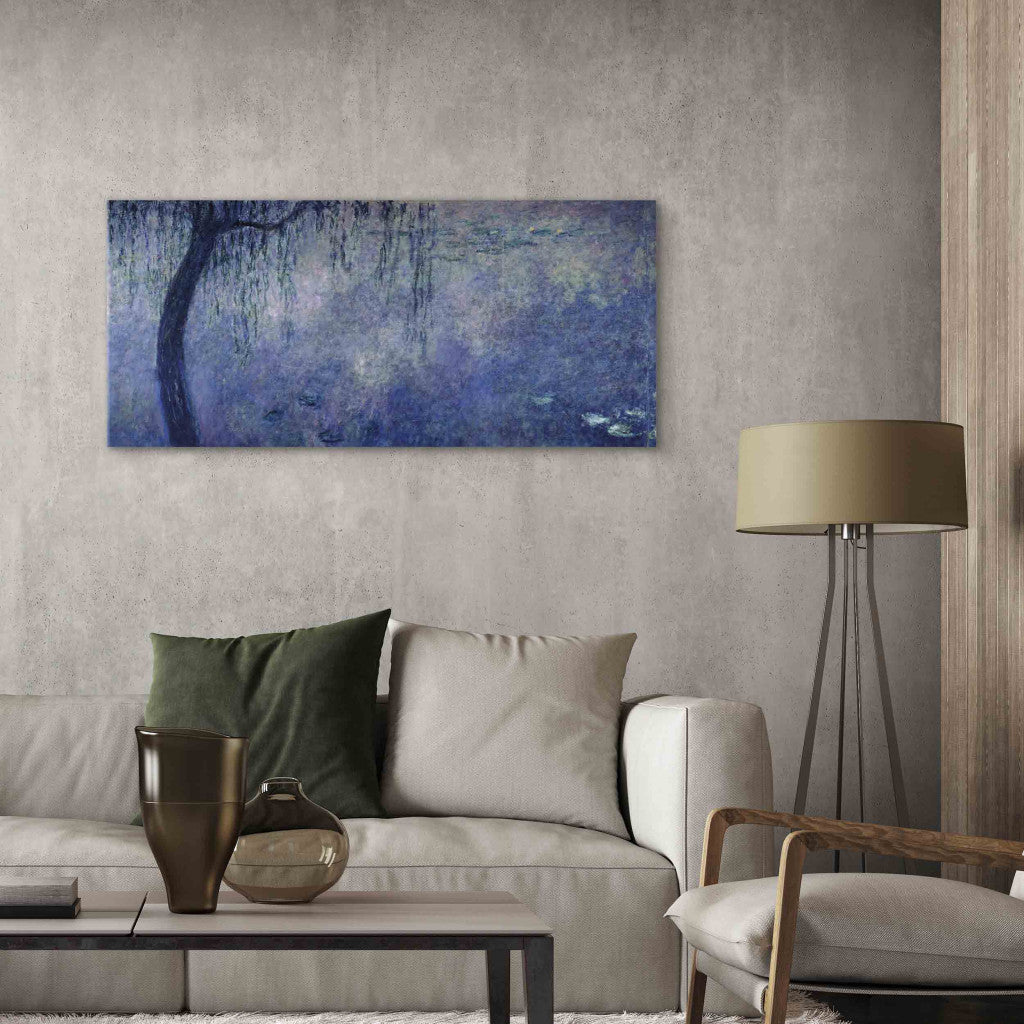 Gleznas reprodukcija - Claude Monet - Waterlilies: Two Weeping Willows, left section