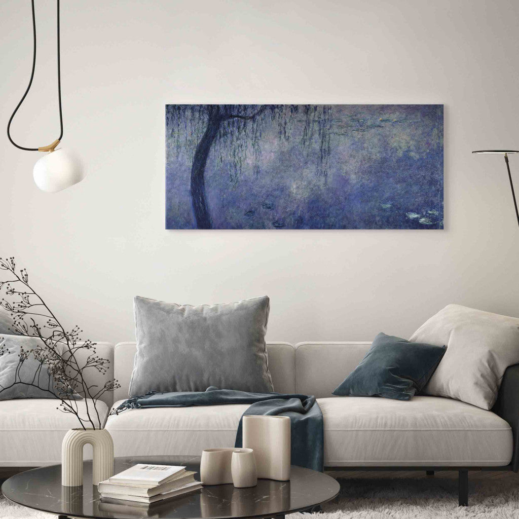 Gleznas reprodukcija - Claude Monet - Waterlilies: Two Weeping Willows, left section