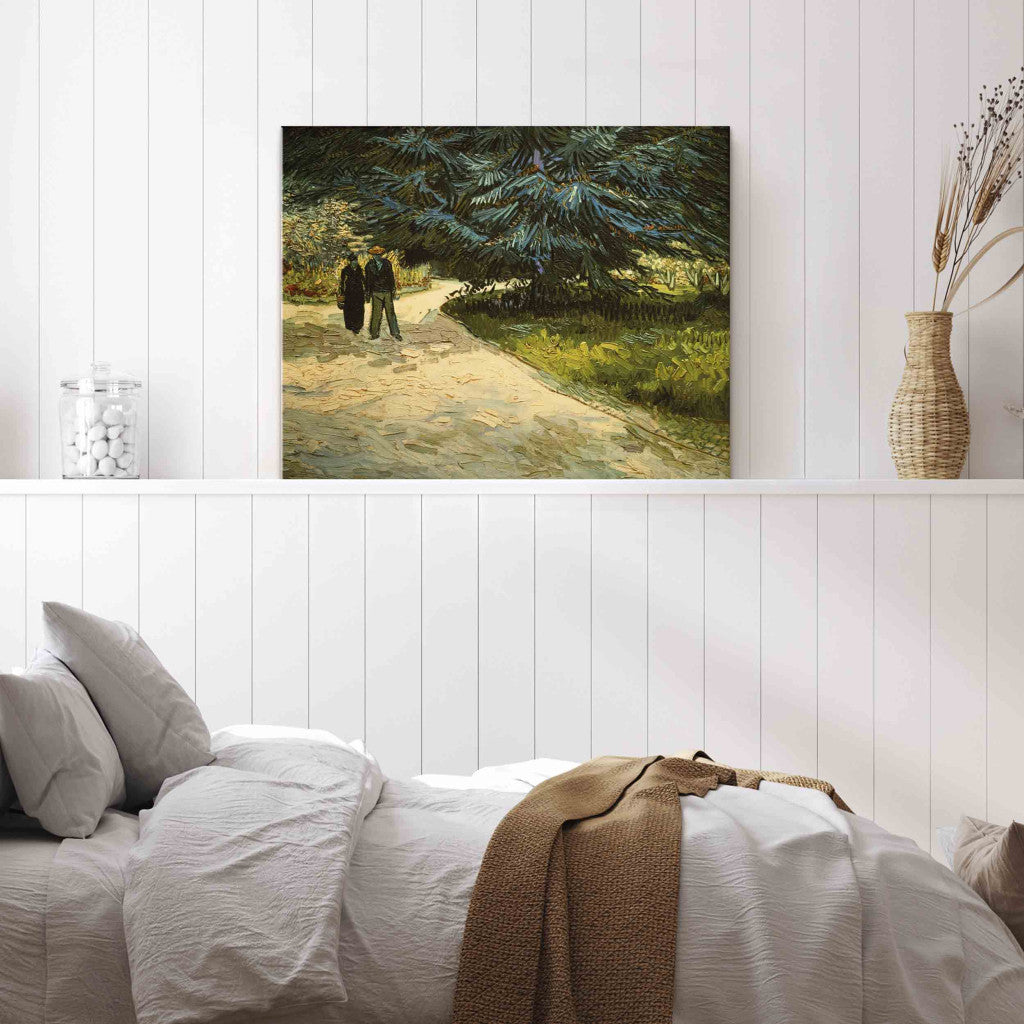 Gleznas reprodukcija - Vincent van Gogh - Public Garden with Couple and Blue Fir Tree: The Poet's Garden III