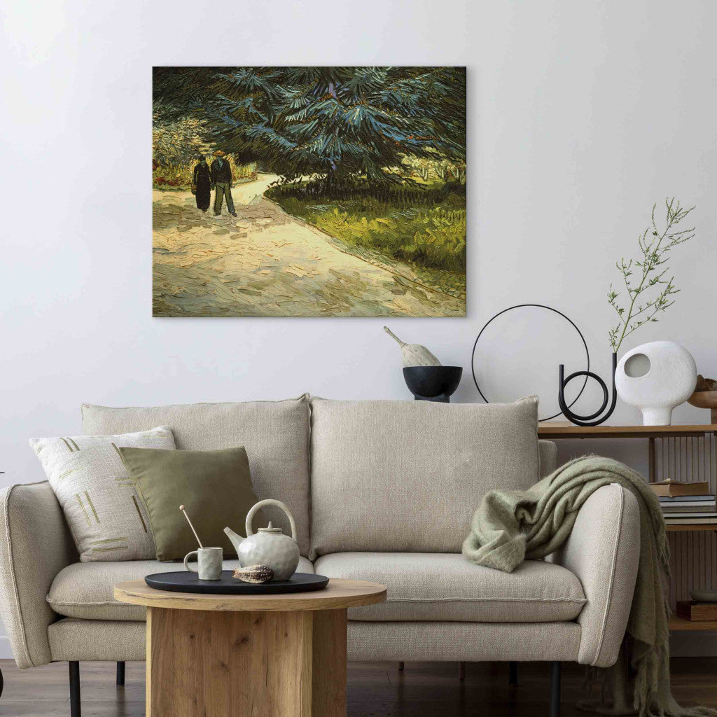 Gleznas reprodukcija - Vincent van Gogh - Public Garden with Couple and Blue Fir Tree: The Poet's Garden III