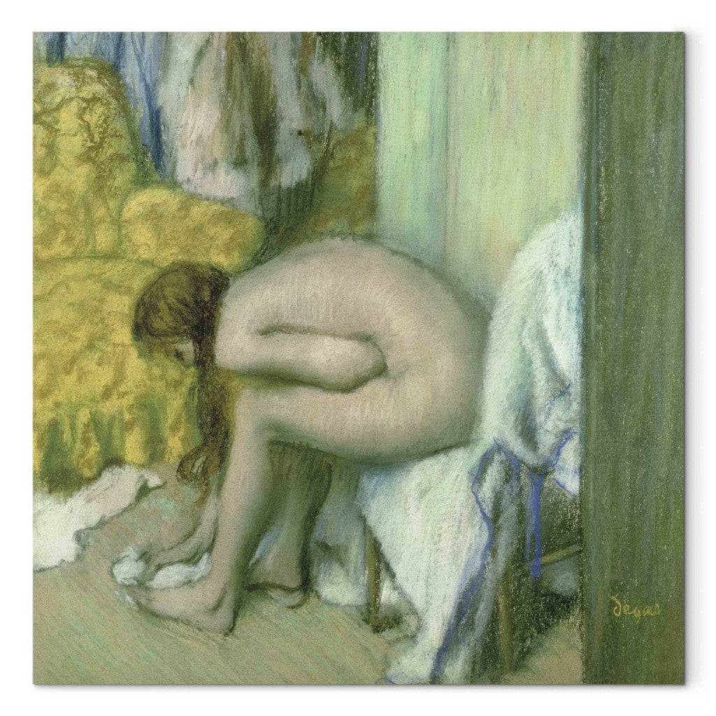 Gleznas reprodukcija - Edgar Degas - After the Bath, Woman Drying her Left Foot