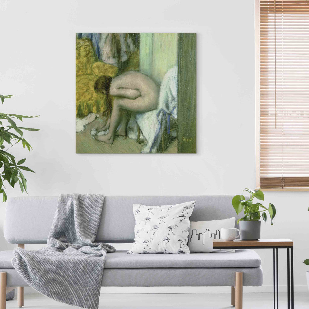Gleznas reprodukcija - Edgar Degas - After the Bath, Woman Drying her Left Foot