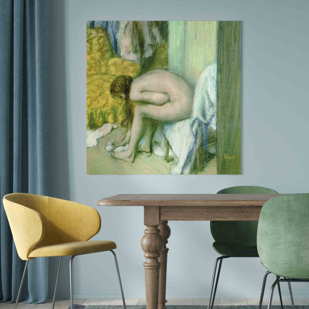 Gleznas reprodukcija - Edgar Degas - After the Bath, Woman Drying her Left Foot