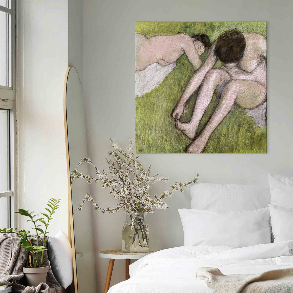 Gleznas reprodukcija - Edgar Degas - Two Bathers on the Grass
