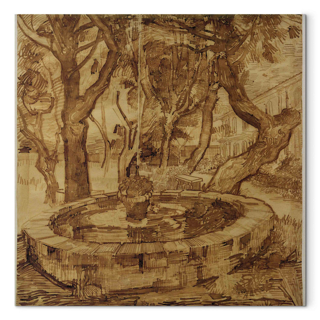 Gleznas reprodukcija - Vincent van Gogh - Fountain in the Garden of the Asylum