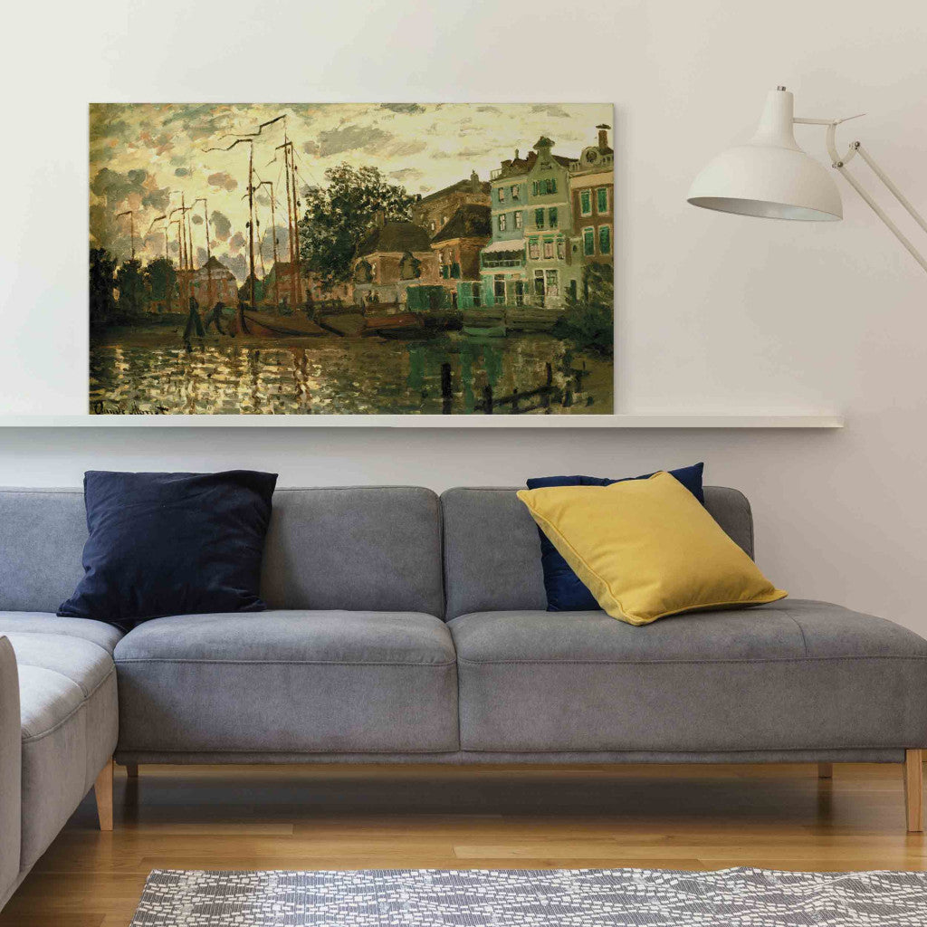 Gleznas reprodukcija - Claude Monet - Le dam a Zaandam, le soir