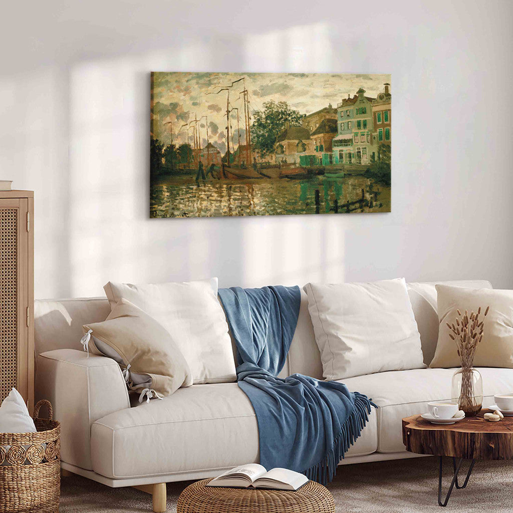 Gleznas reprodukcija - Claude Monet - Le dam a Zaandam, le soir
