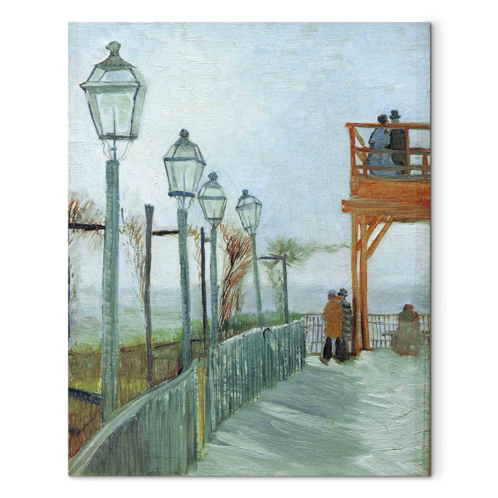 Gleznas reprodukcija - Vincent van Gogh - Terrace and Observation Deck at the Moulin de Blute -Fin, Montmartre