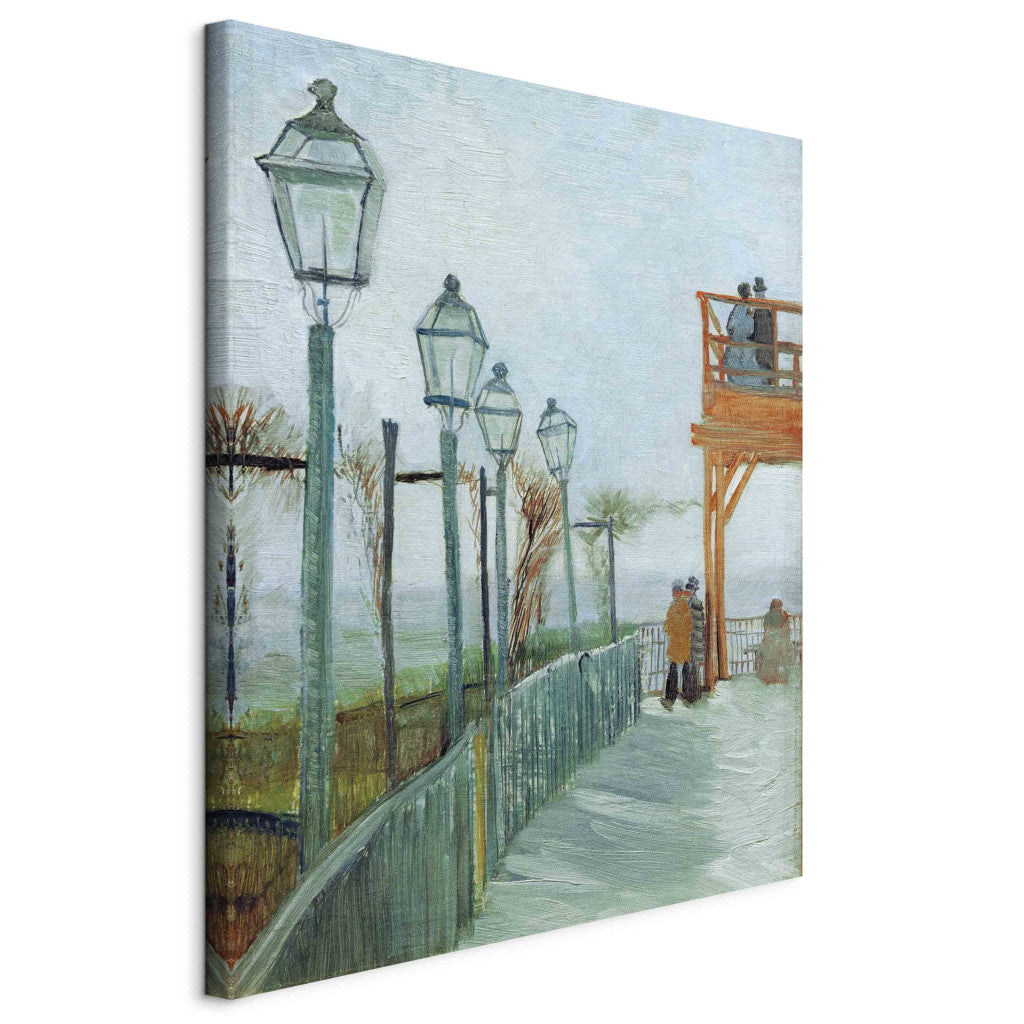Gleznas reprodukcija - Vincent van Gogh - Terrace and Observation Deck at the Moulin de Blute -Fin, Montmartre