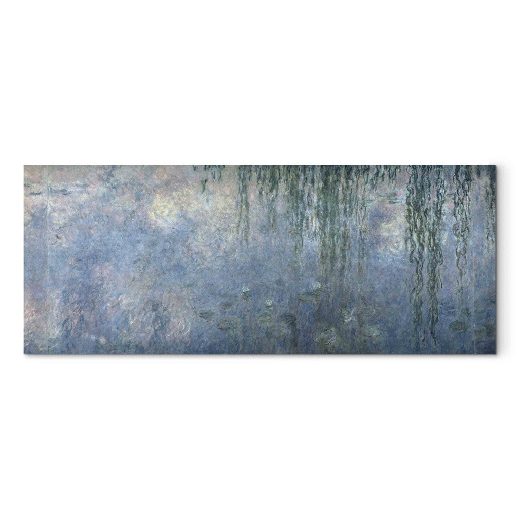 Gleznas reprodukcija - Claude Monet - Waterlilies: Morning with Weeping Willows, detail of central section