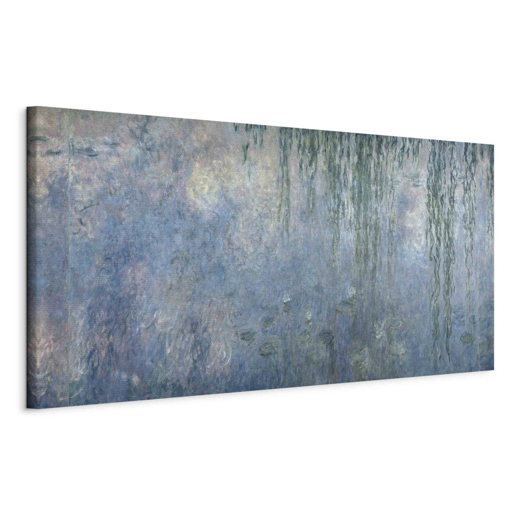 Gleznas reprodukcija - Claude Monet - Waterlilies: Morning with Weeping Willows, detail of central section