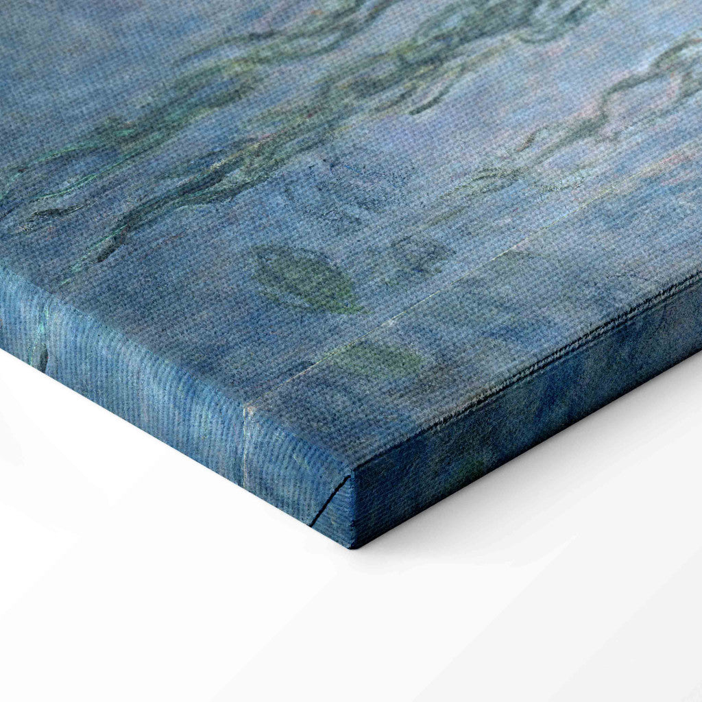 Gleznas reprodukcija - Claude Monet - Waterlilies: Morning with Weeping Willows, detail of central section