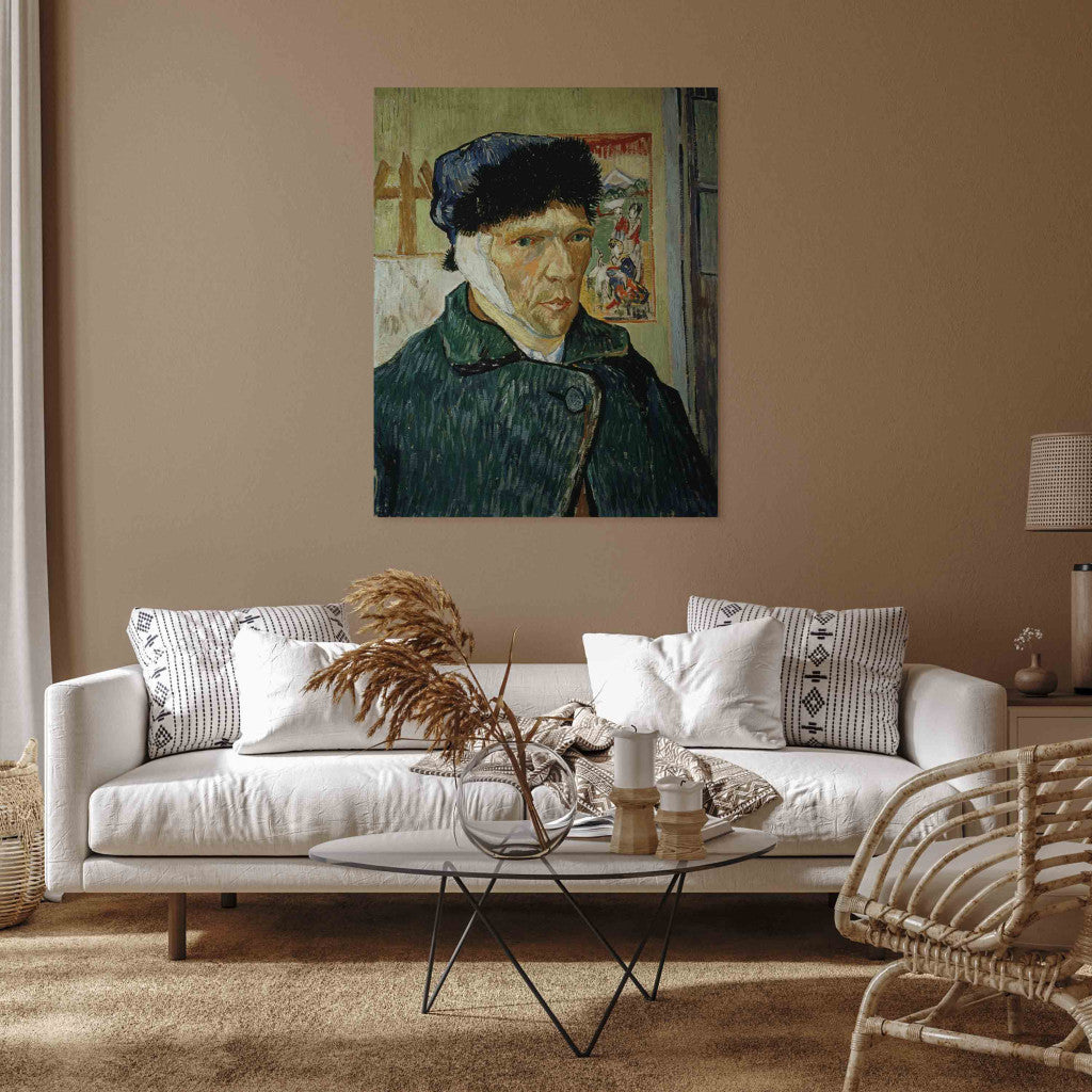 Gleznas reprodukcija - Vincent van Gogh - Selfportrait with bandaged ear