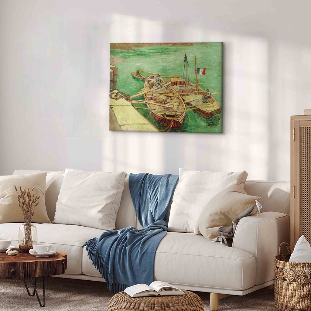 Gleznas reprodukcija - Vincent van Gogh - Barges on the River Rhone