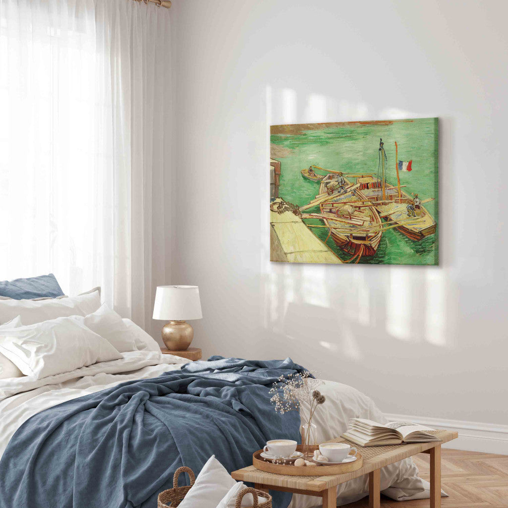 Gleznas reprodukcija - Vincent van Gogh - Barges on the River Rhone