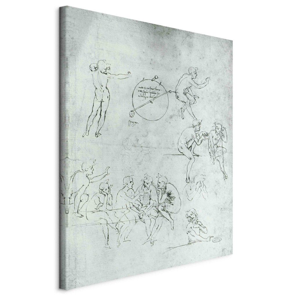 Gleznas reprodukcija - Leonardo da Vinci - Study of figures for 'The Adoration of the Magi'