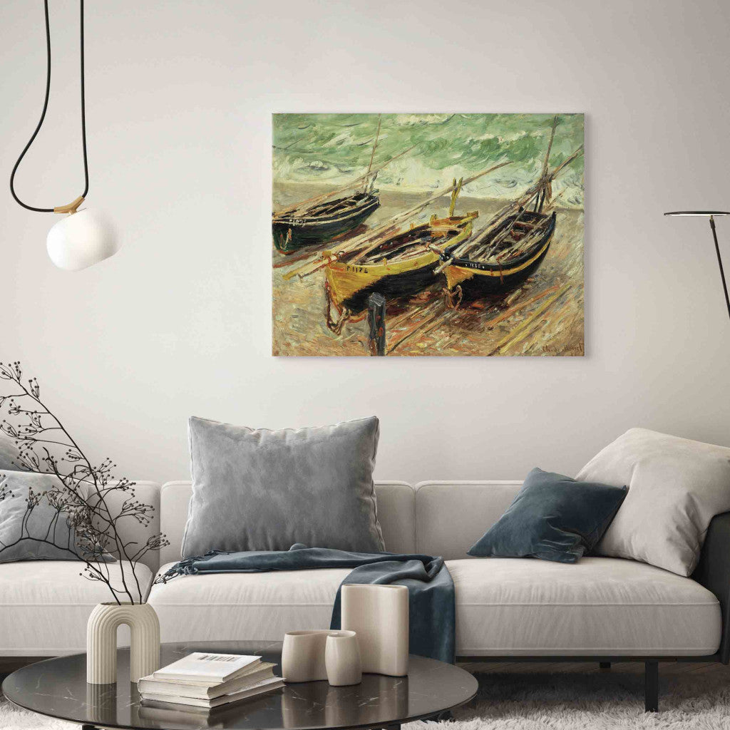 Gleznas reprodukcija - Claude Monet - Trois bateaux de peche (Three fishing boats)