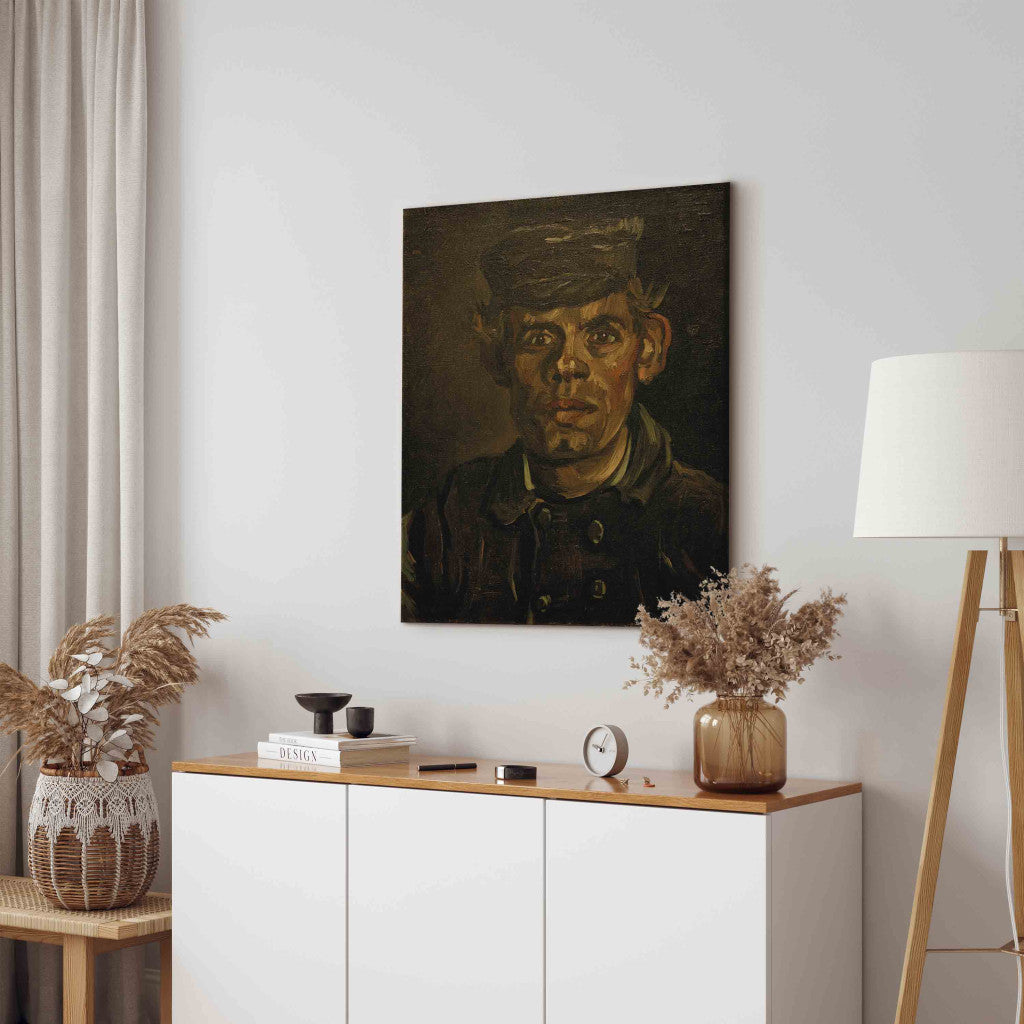 Gleznas reprodukcija - Vincent van Gogh - Portrait of a Young peasant in a Peaked Cap