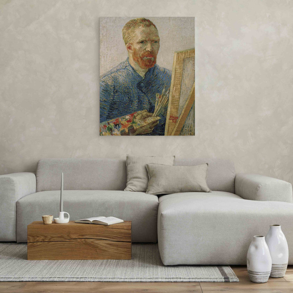 Gleznas reprodukcija - Vincent van Gogh - Selfportrait at the easel