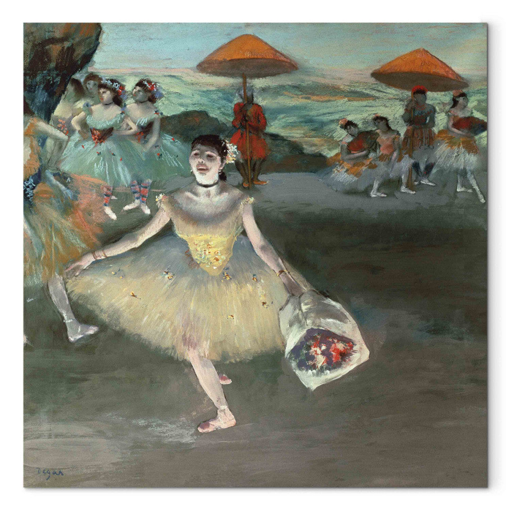 Gleznas reprodukcija - Edgar Degas - Dancer with bouquet, curtseying