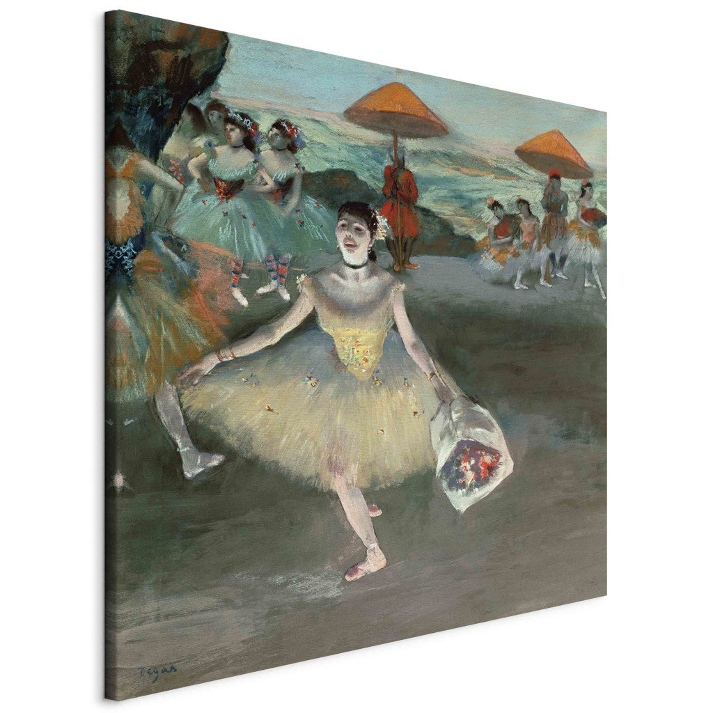 Gleznas reprodukcija - Edgar Degas - Dancer with bouquet, curtseying