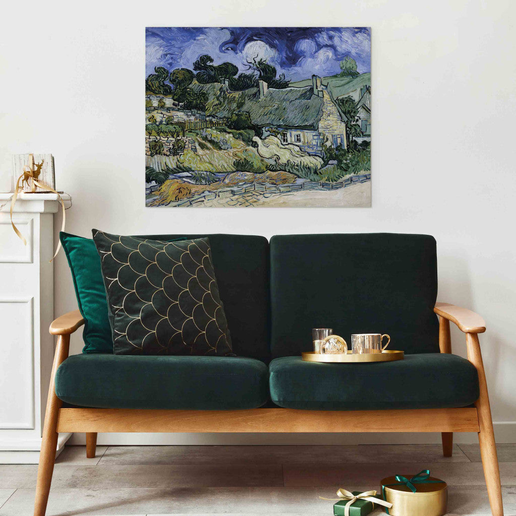 Gleznas reprodukcija - Vincent van Gogh - Strawdecked houses in Cordeville, Auverssur -Oise