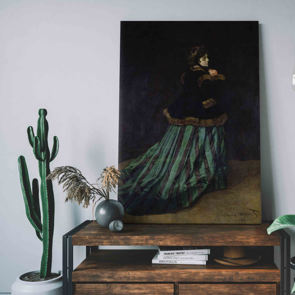 Gleznas reprodukcija - Claude Monet - Camille, or The Woman in the Green Dress