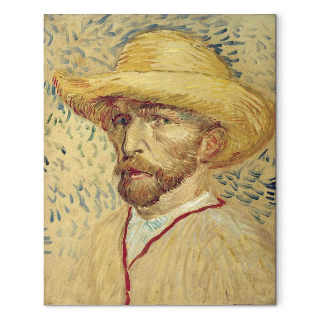Gleznas reprodukcija - Vincent van Gogh - Self portrait with straw hat and artist's smock