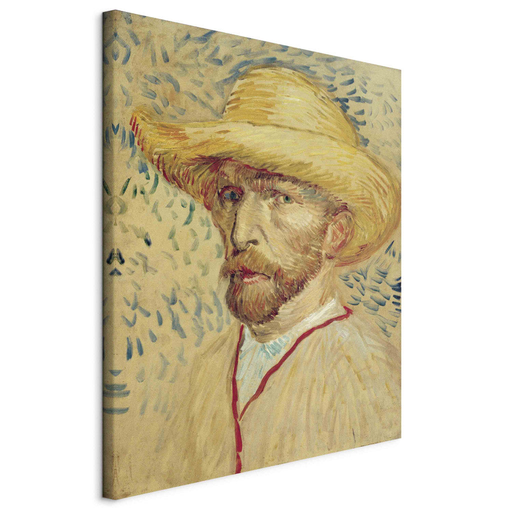 Gleznas reprodukcija - Vincent van Gogh - Self portrait with straw hat and artist's smock
