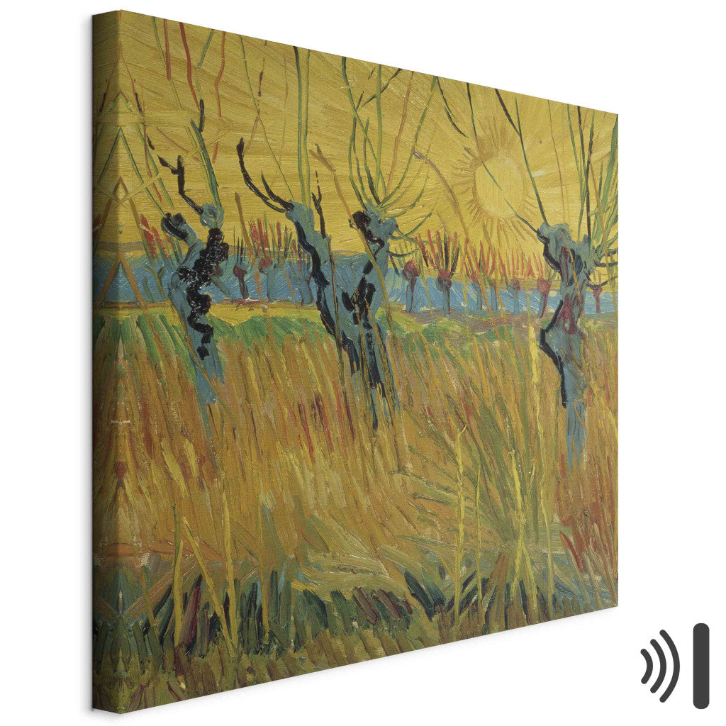 Gleznas reprodukcija - Vincent van Gogh - Pollarded Willows and Setting Sun