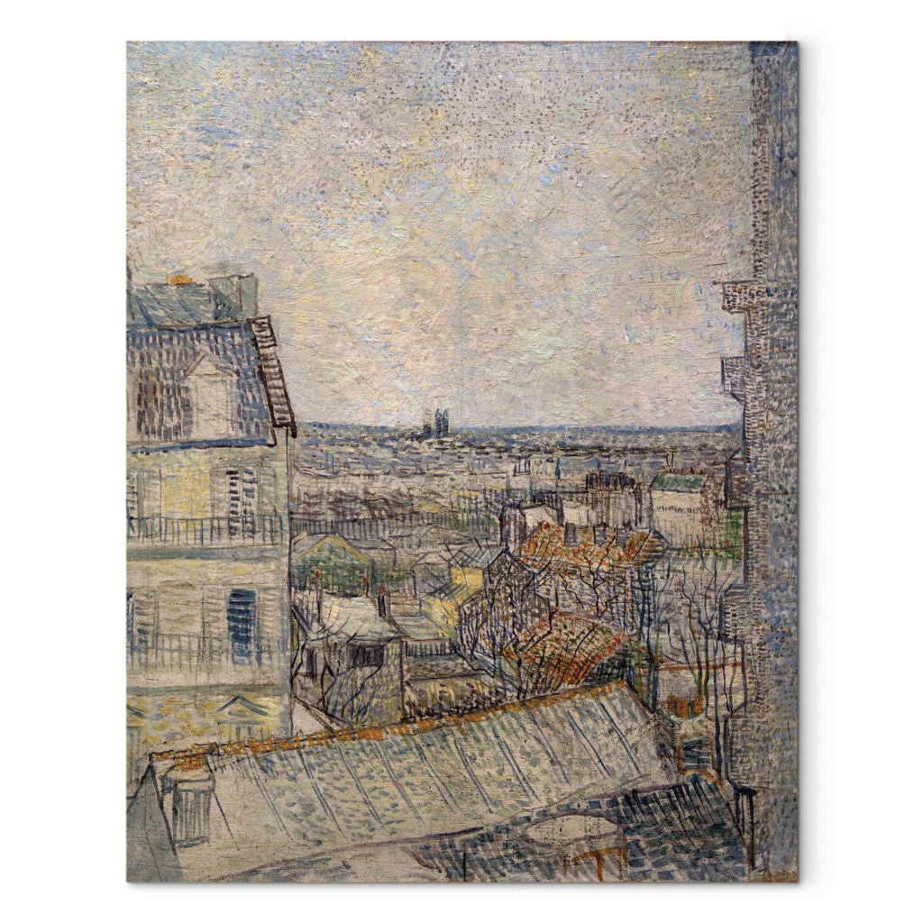Gleznas reprodukcija - Vincent van Gogh - View from the window of the apartment in Rue Lepic