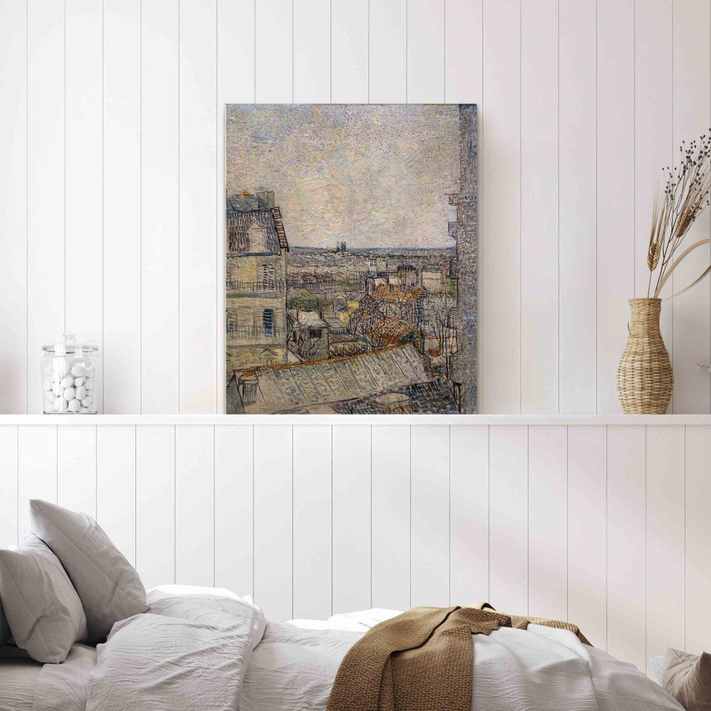 Gleznas reprodukcija - Vincent van Gogh - View from the window of the apartment in Rue Lepic