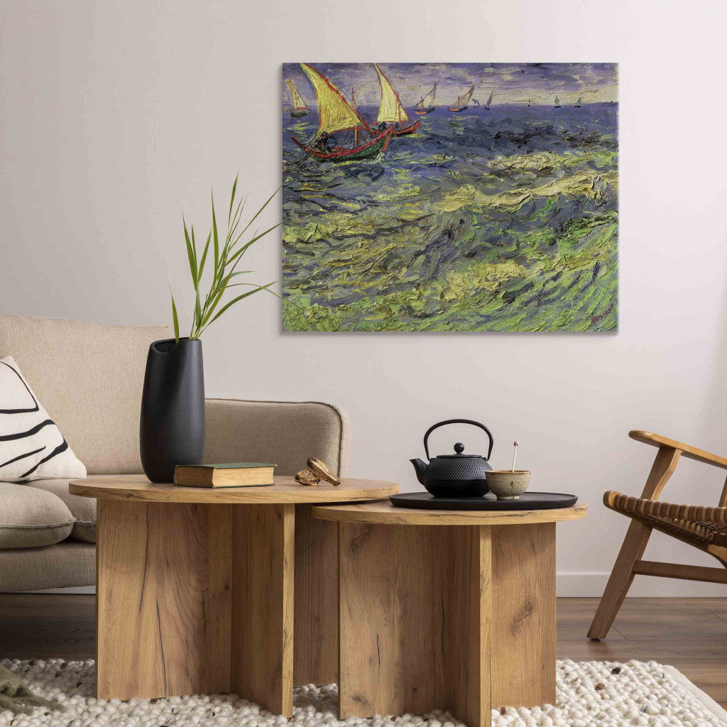 Gleznas reprodukcija - Vincent van Gogh - Seascape at Saintes -Maries (View of Mediterranean)