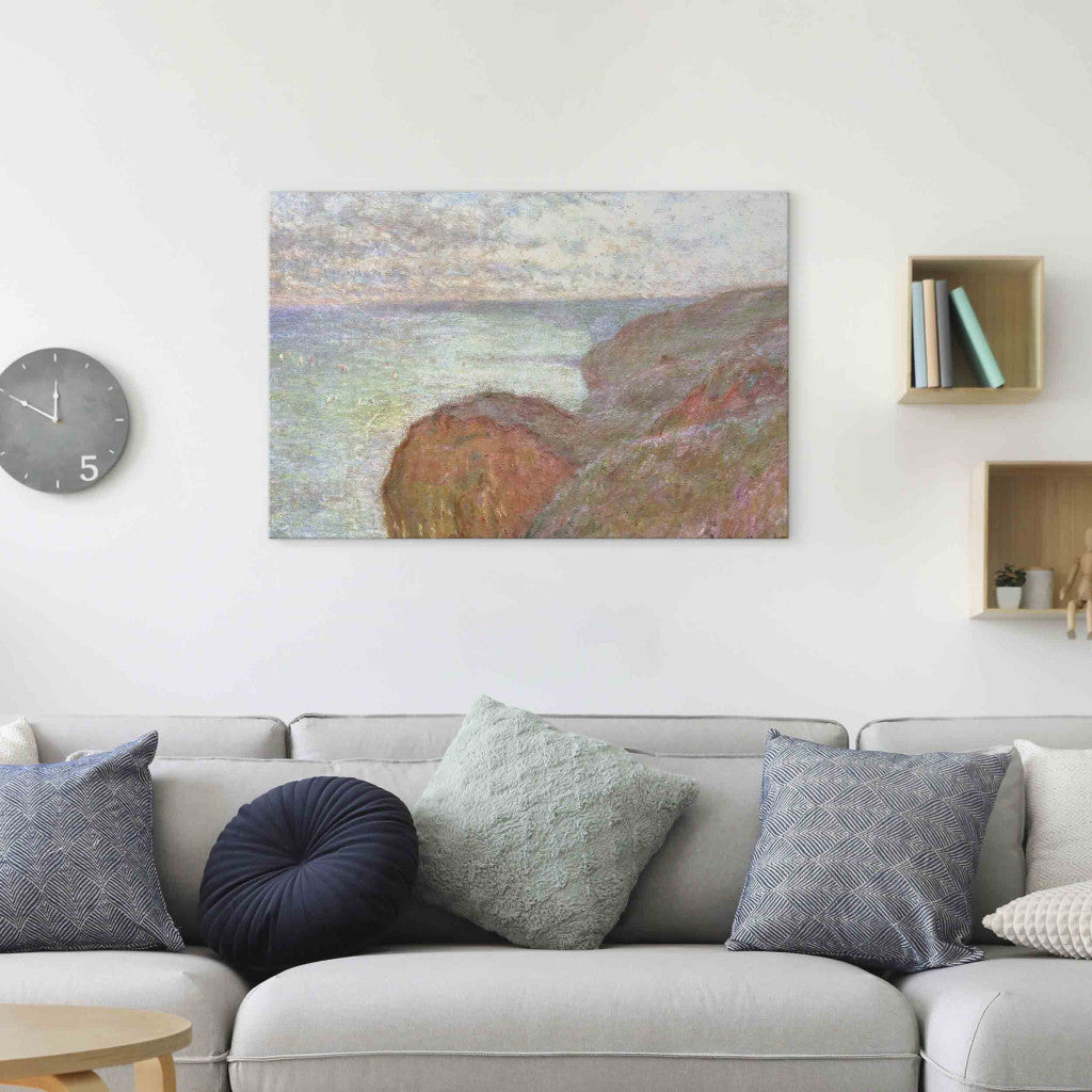 Gleznas reprodukcija - Claude Monet - Sur la Falaise pres Dieppe, ciel nuageux