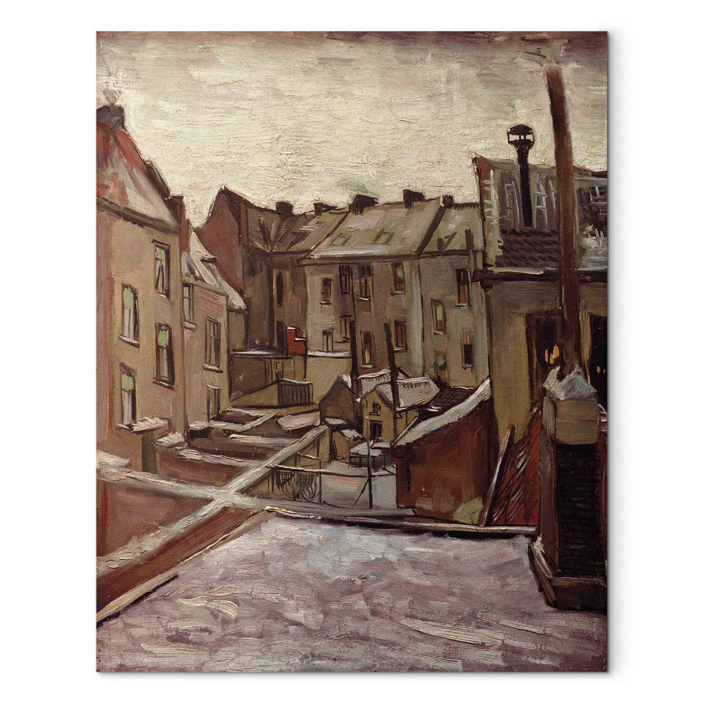 Gleznas reprodukcija - Vincent van Gogh - Backyards of Old Houses in Antwerp in the Snow
