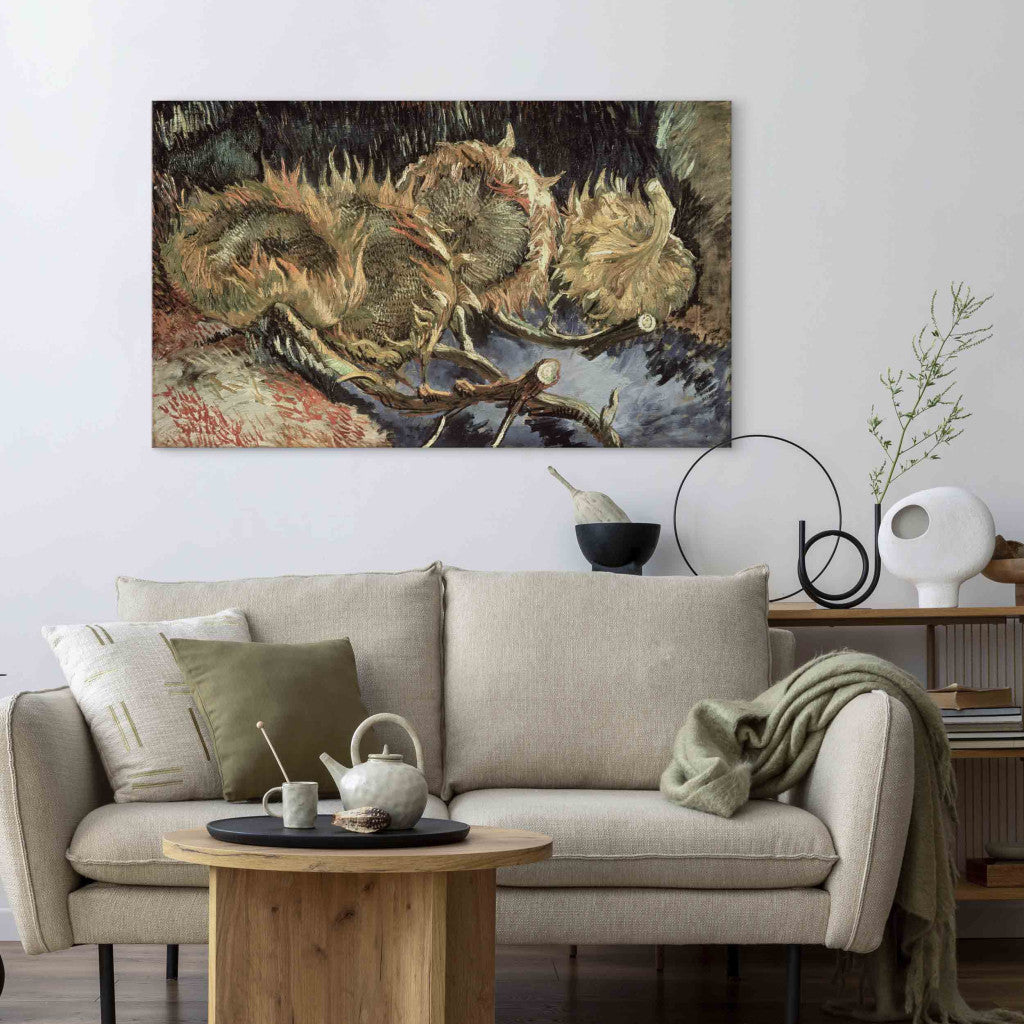 Gleznas reprodukcija - Vincent van Gogh - Four sunflowers gone to seed