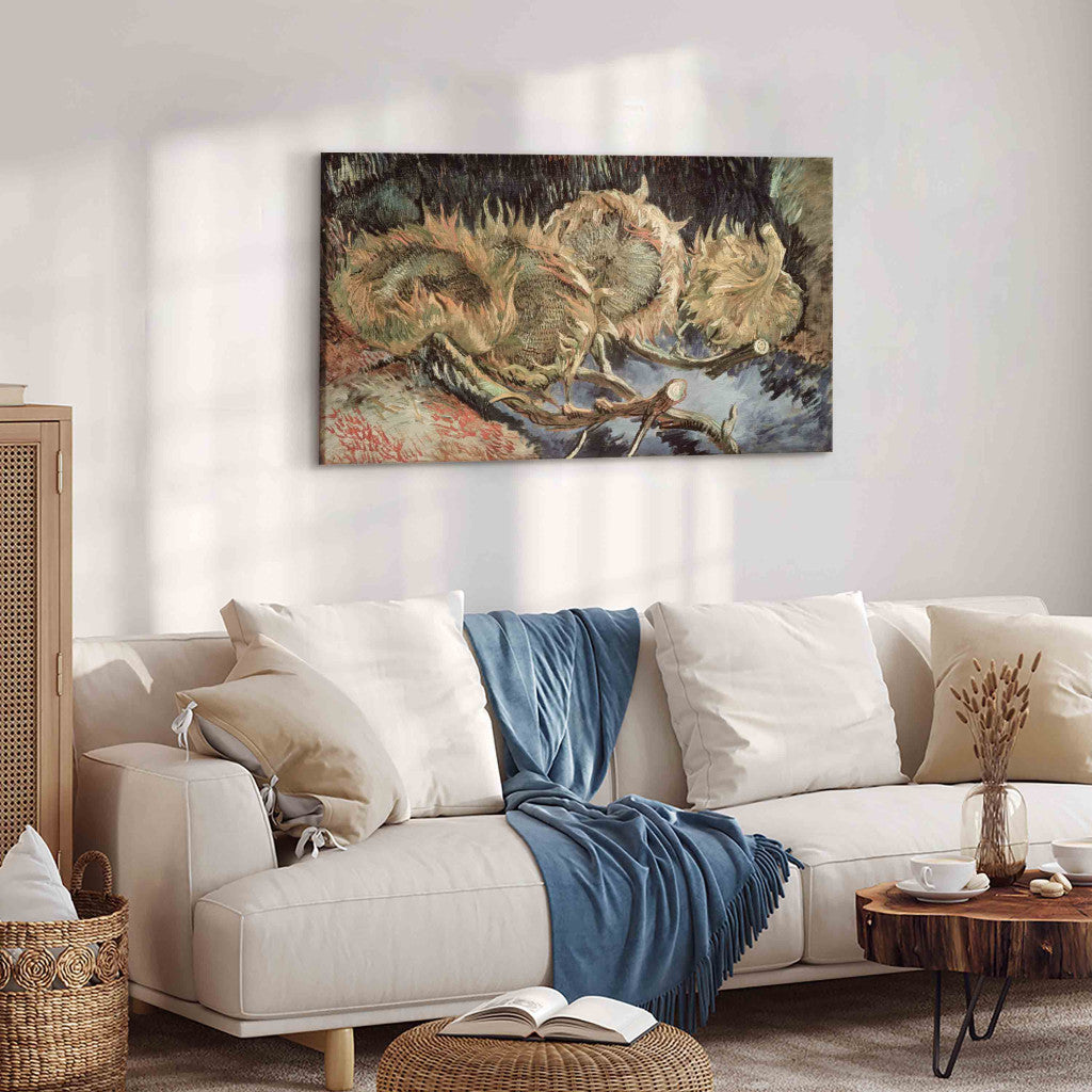 Gleznas reprodukcija - Vincent van Gogh - Four sunflowers gone to seed