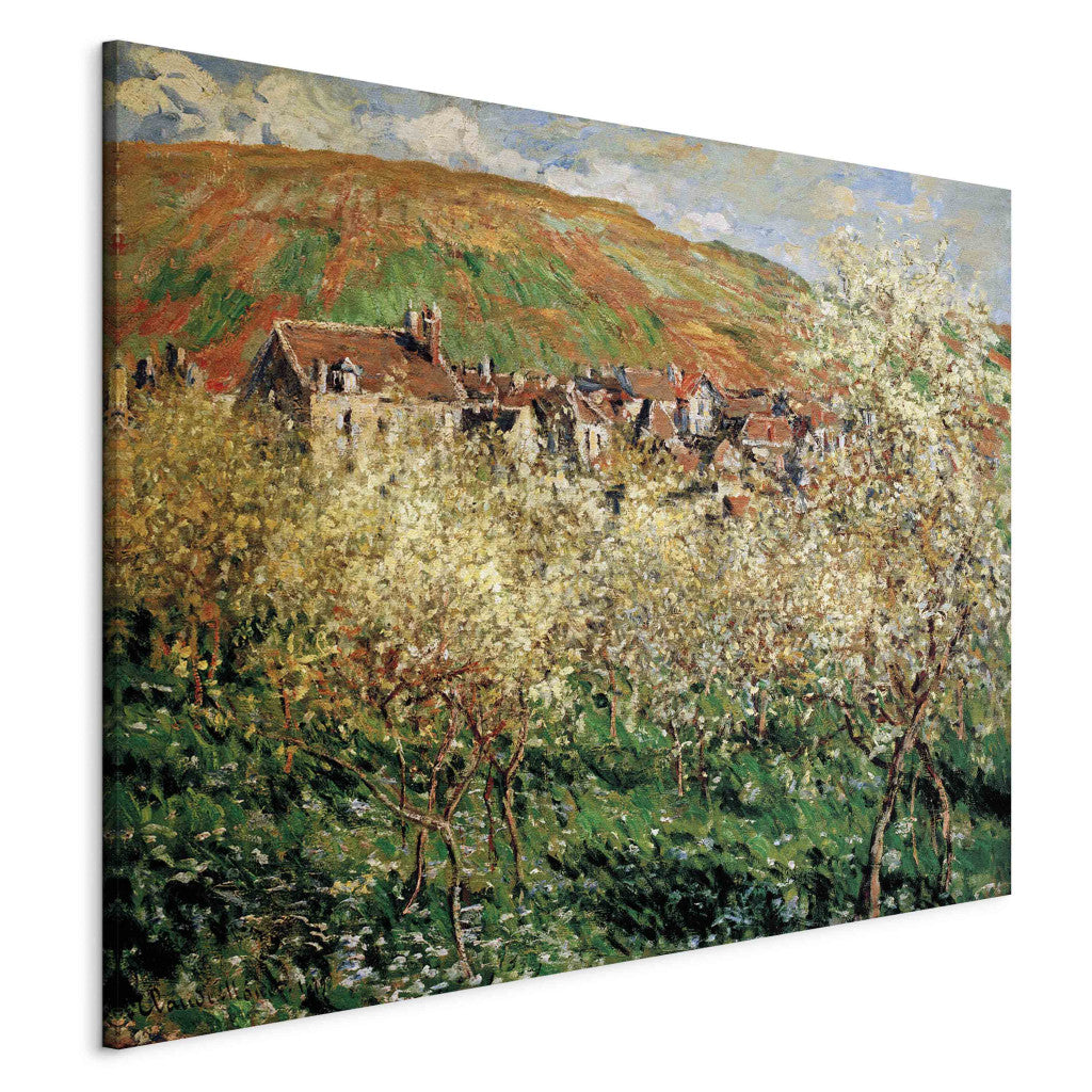 Gleznas reprodukcija - Claude Monet - Les Pruniers en fleurs a  Vetheuil (Blossoming plum trees in Vetheuil)