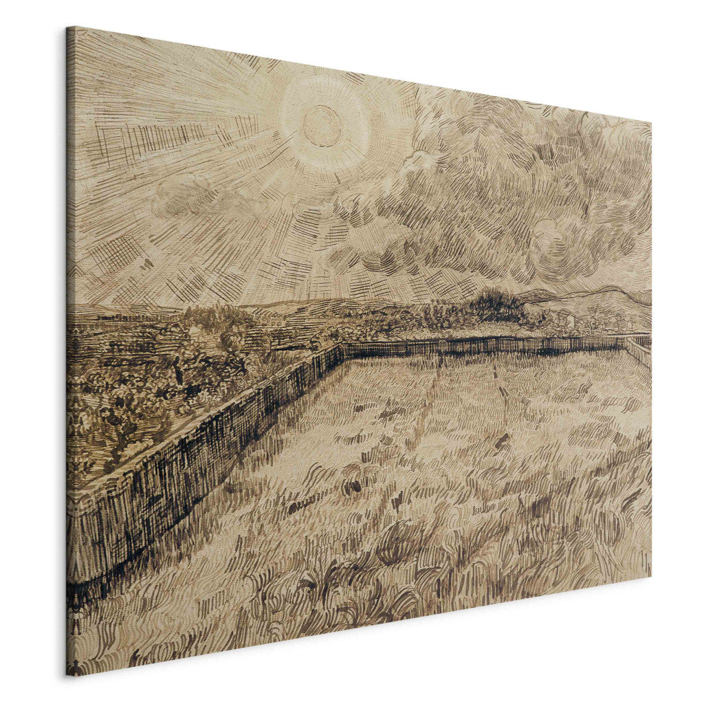 Gleznas reprodukcija - Vincent van Gogh - Sun above a Wheat Field
