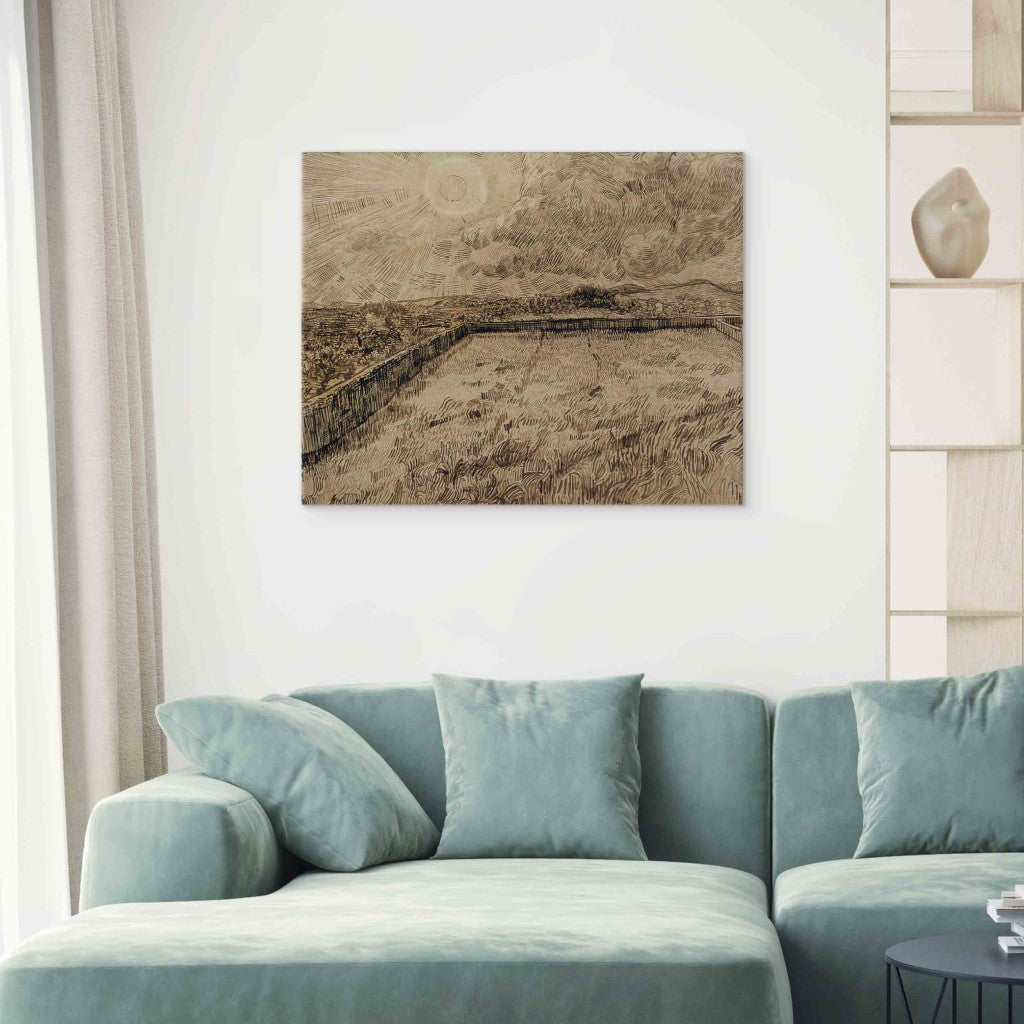 Gleznas reprodukcija - Vincent van Gogh - Sun above a Wheat Field