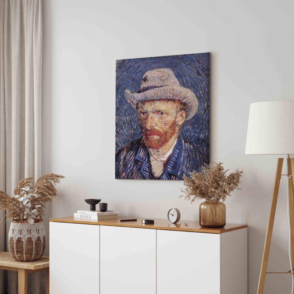 Gleznas reprodukcija - Vincent van Gogh - Selfportrait with Grey Felt Hat
