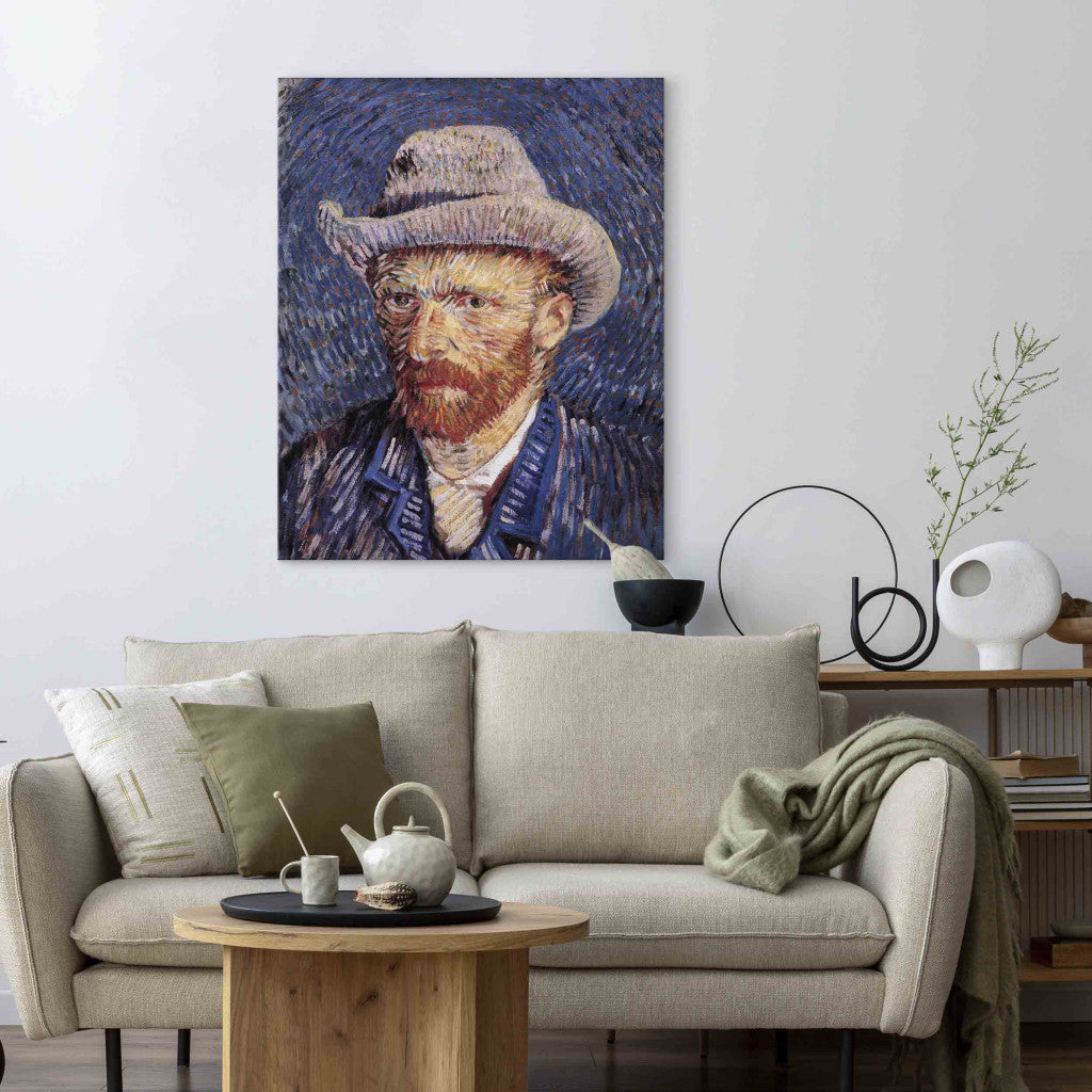 Gleznas reprodukcija - Vincent van Gogh - Selfportrait with Grey Felt Hat