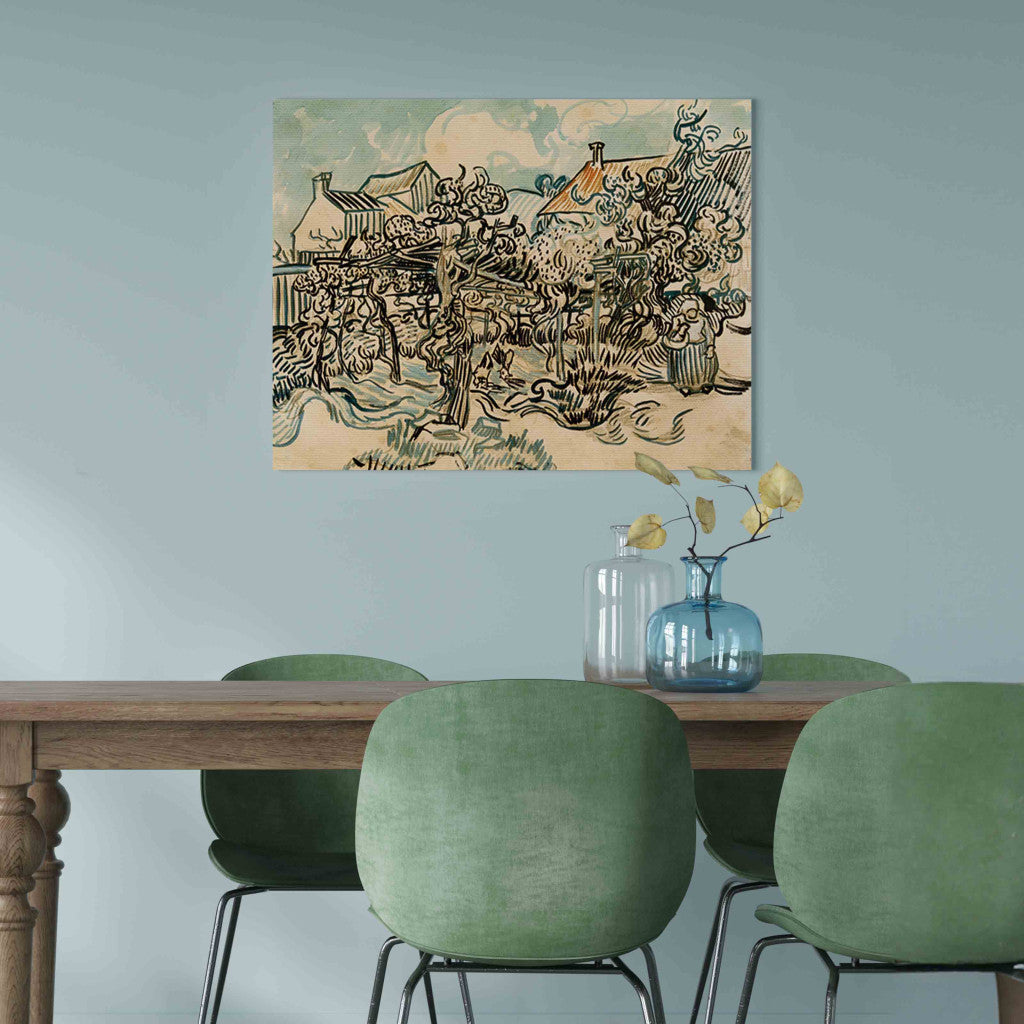 Gleznas reprodukcija - Vincent van Gogh - Alter Weingarten mit Bäuerin