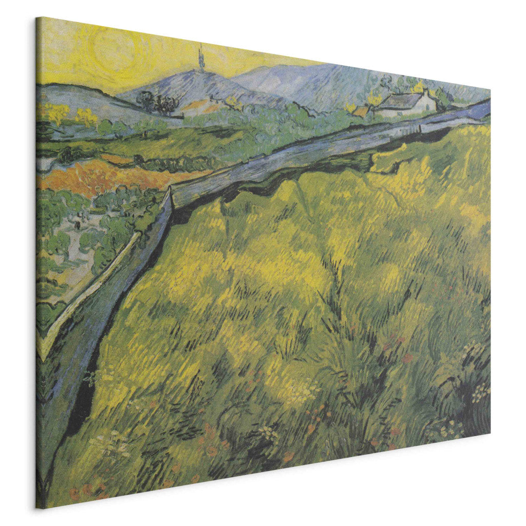 Gleznas reprodukcija - Vincent van Gogh - Saatfeld bei Sonnenaufgang
