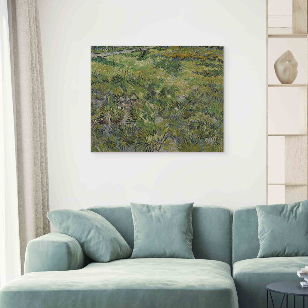 Gleznas reprodukcija - Vincent van Gogh - Wiese im Garten des Hospitals Saint -Paul