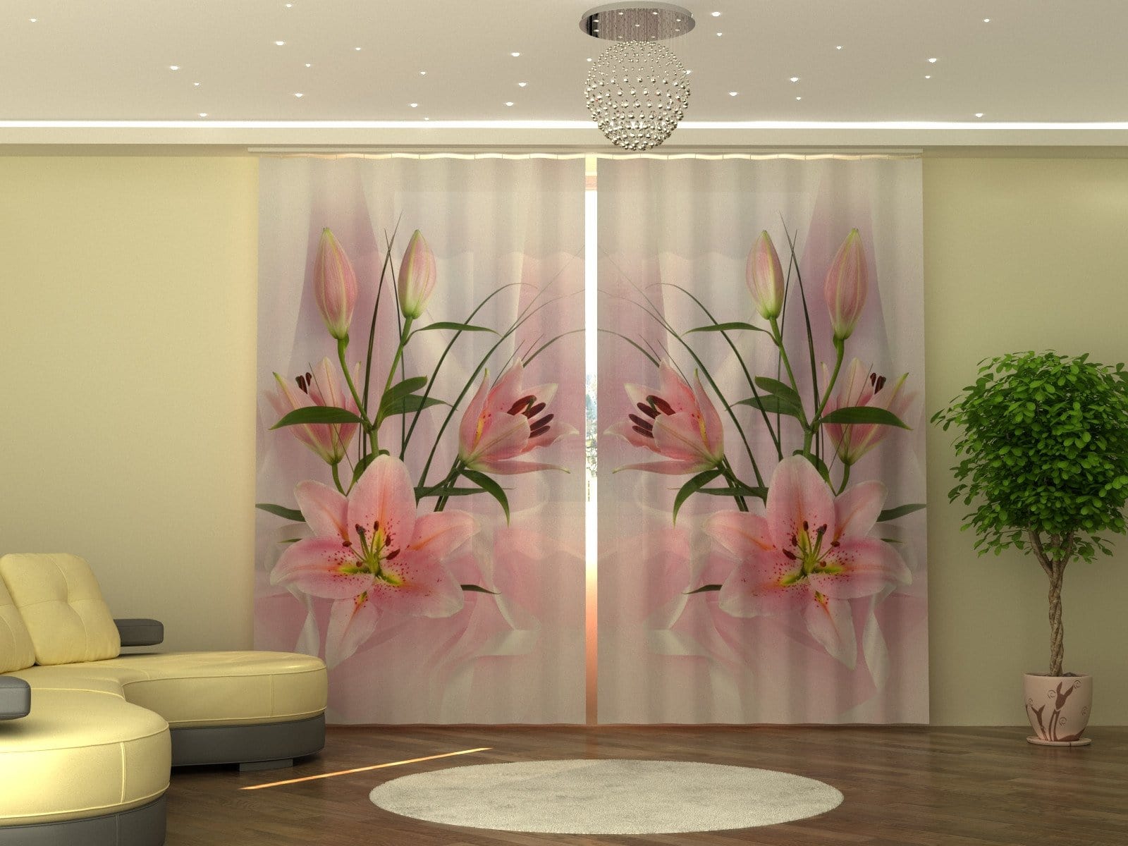 Aizkari Lilies P290xA245 cm E-interjers.lv