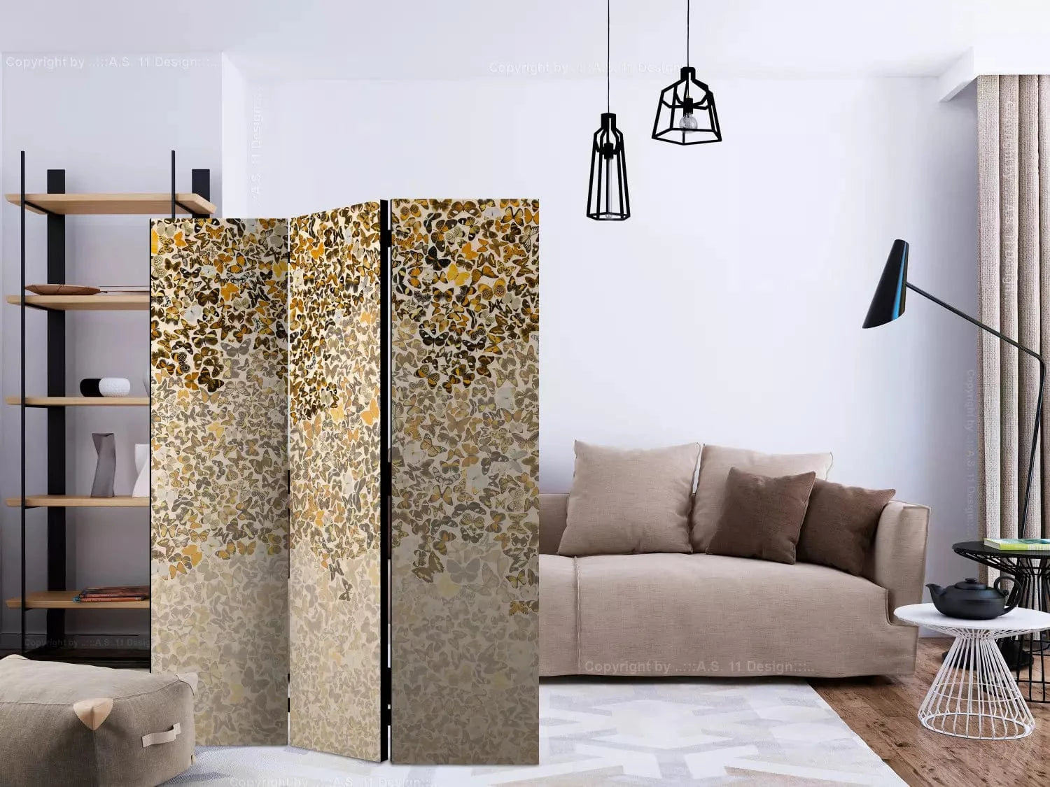 Aizslietnis 3-daļīgs - Māksla un tauriņi (135x172cm) Home Trends